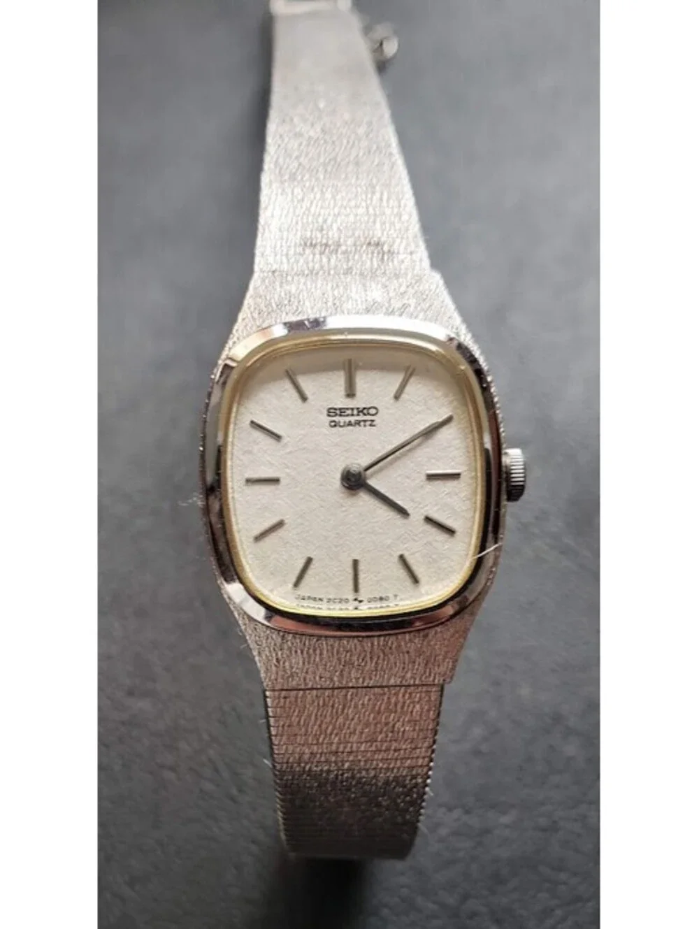 Seiko Watch Women 18mm Silver Dial & Tone Rectangle 2c20-5029